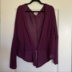 Mudd maroon cardigan shawl/wrap - large